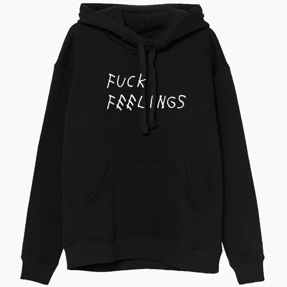 F Feelings Pullover Hoodie Black